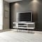 Manhattan Comfort Utopia 53.14" TV Stand with Splayed Wooden Legs and 4 Shelves in White 19654 - alternate 7